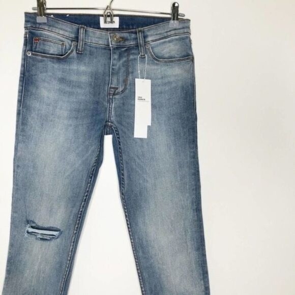 HUDSON Harkin Distressed Skinny Cropped Cuff Jeans - Size 26 - Picture 3 of 12